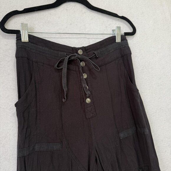 Free People Movement Pants Womens XS Black Cargo Wide Leg Drawstring Pockets - Picture 10 of 14